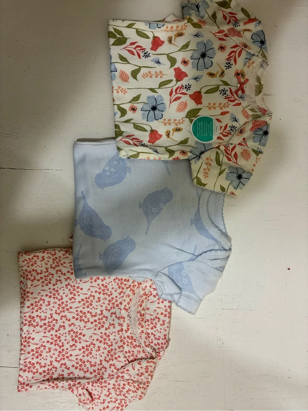 Carter's Light Blue Bird Print One-Piece Bodysuit